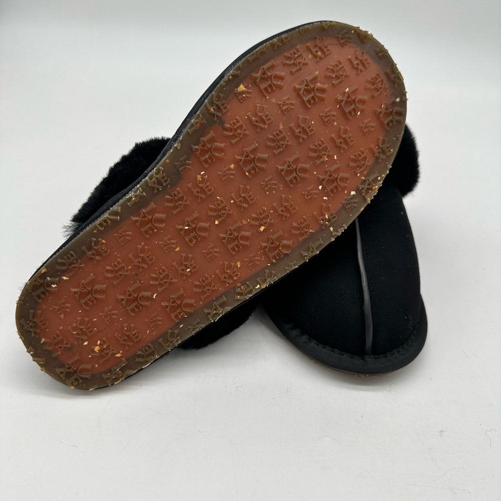 Australia Luxe Collective Black Suede & Shearling Slippers - NWT - XS size 5 - Picture 4 of 12